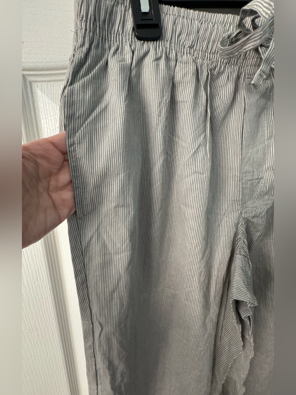 Men's Sonoma Goods For Life® Woven Essential Pajama Pants in Dark Gray Pinstripe - Picture 4 of 12